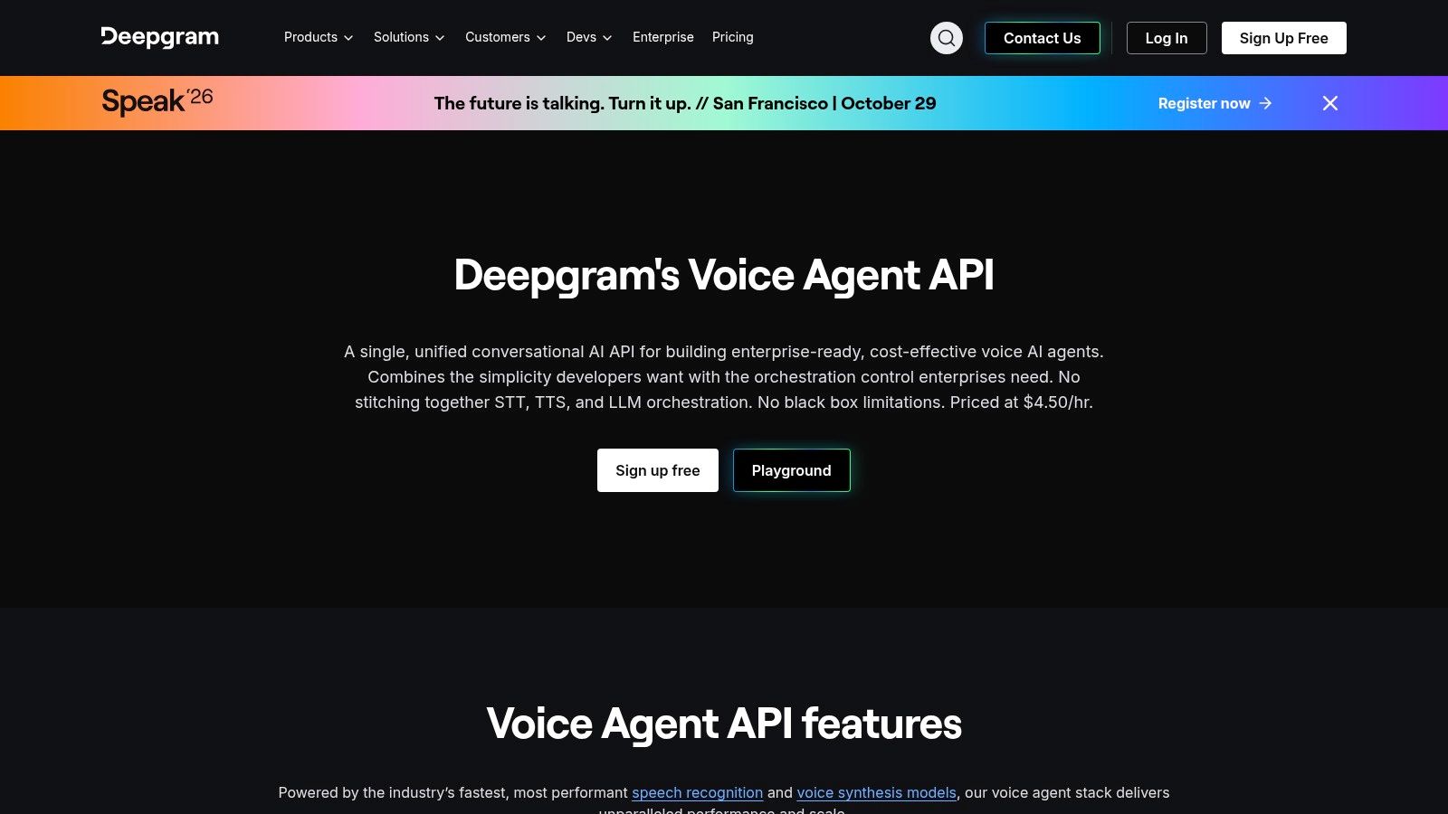 Deepgram Voice Agent API
